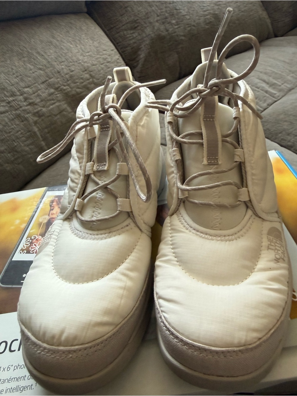 The North Face Women's Beige Lace-Up Insulated Boots